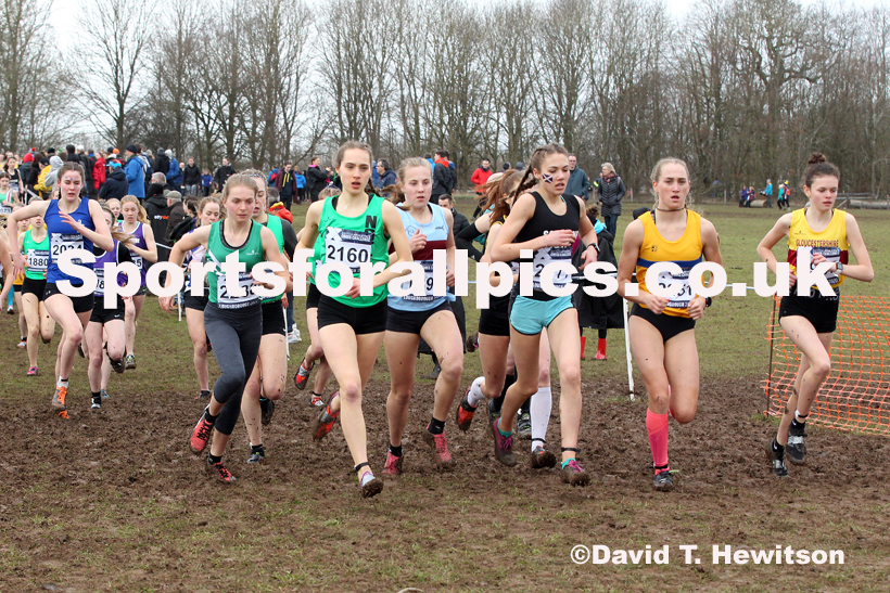Womens under-17s, 2020 British Athletics Inter Counties Cross Country Champs., Prestwold Hall, Loughborough. Photo: David T. Hewitson/Sports for All Pics